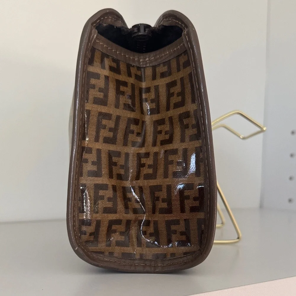 Authentic Fendi Tan Monogram Clutch/Pouch with COA - Picture 6 of 12